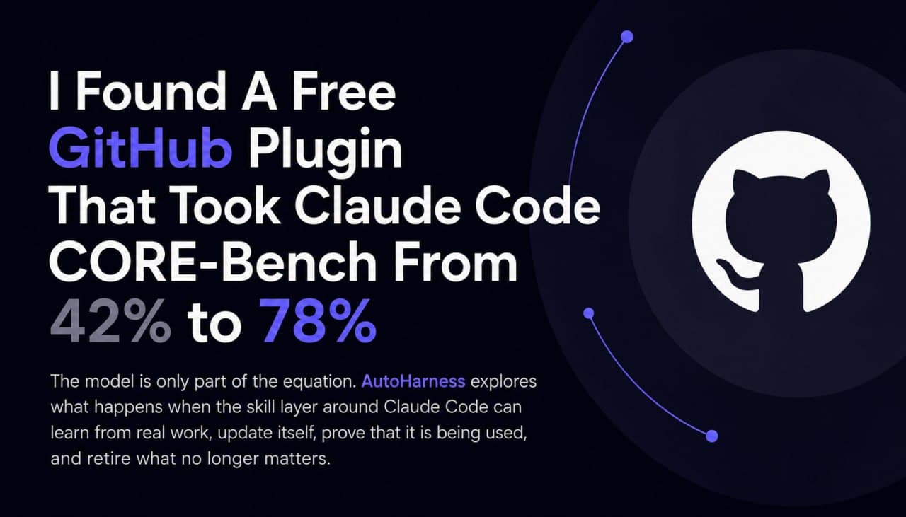 I Found A Free GitHub Plugin That Took Claude Code CORE-Bench Score From 42% to 78%