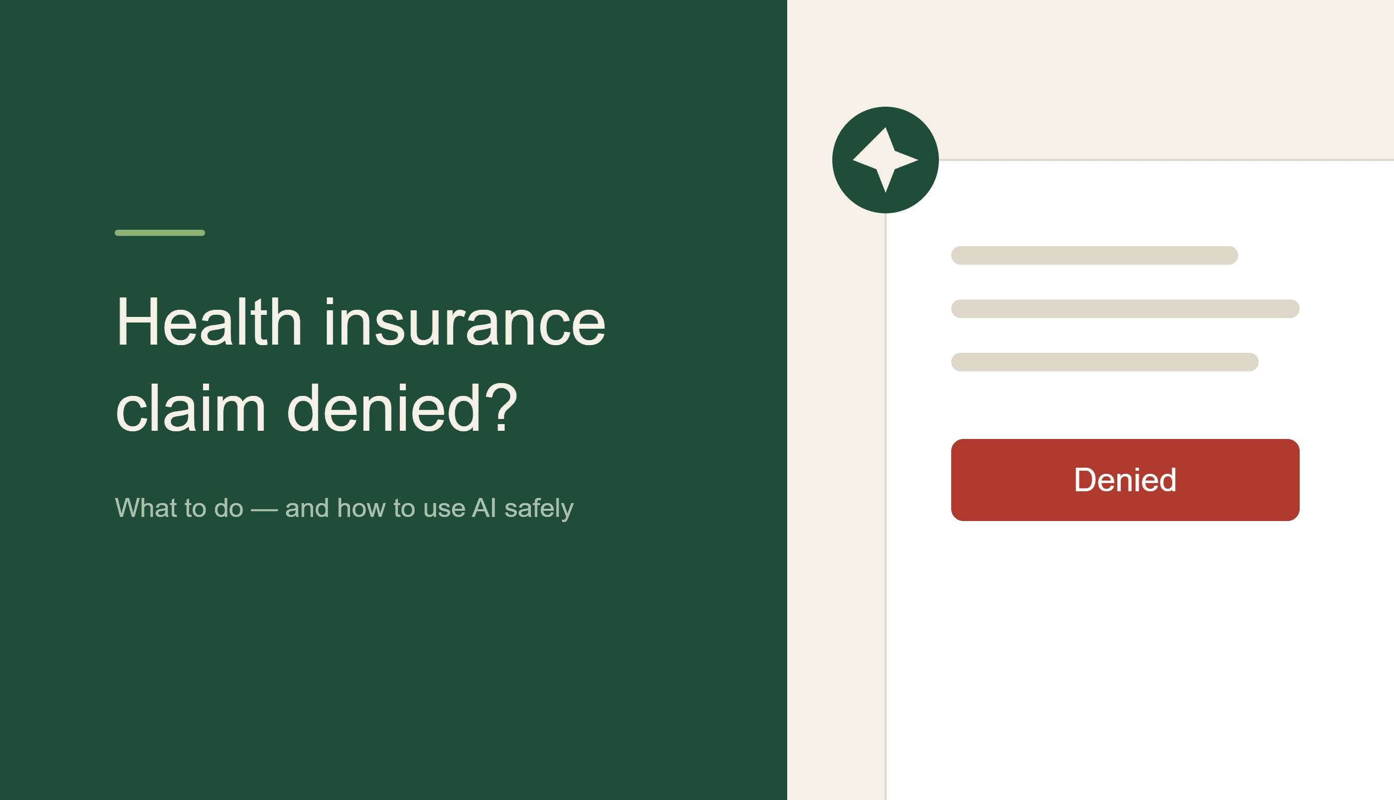 Health Insurance Claim Denied? What to Do — and How to Use AI Safely